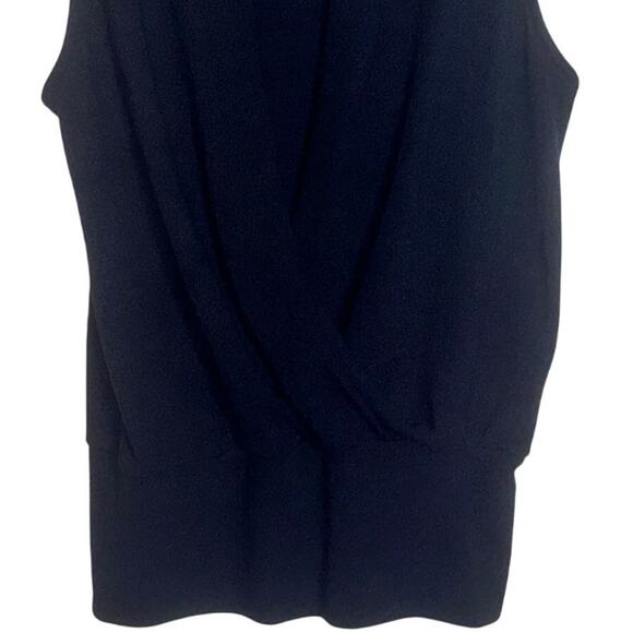 Abbeline Terrycloth Wrap Top Sleeveless Stretch V-Neck Tank Top Black Sz Small - Picture 5 of 9
